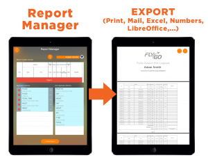 flygo pilot logbook international app report manager export data